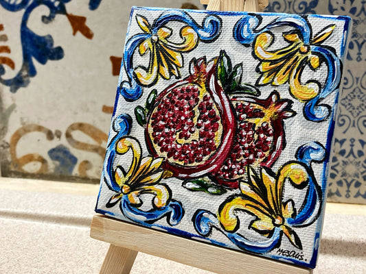 Acrilici di Sicilia - Minitela Melograni